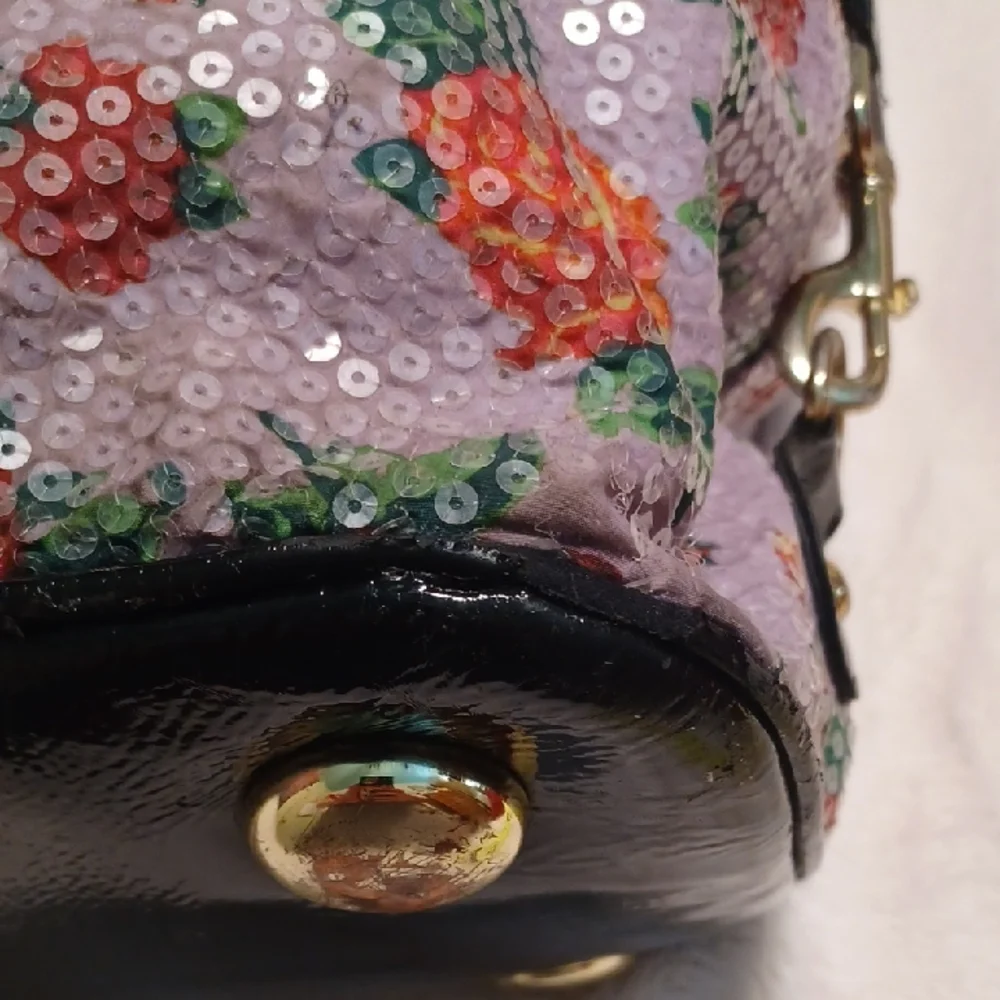 Betsey Johnson Purple and Red Travel Bag Floral Design - Picture 9 of 16